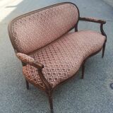 Louis XVI style sofa in natural wood