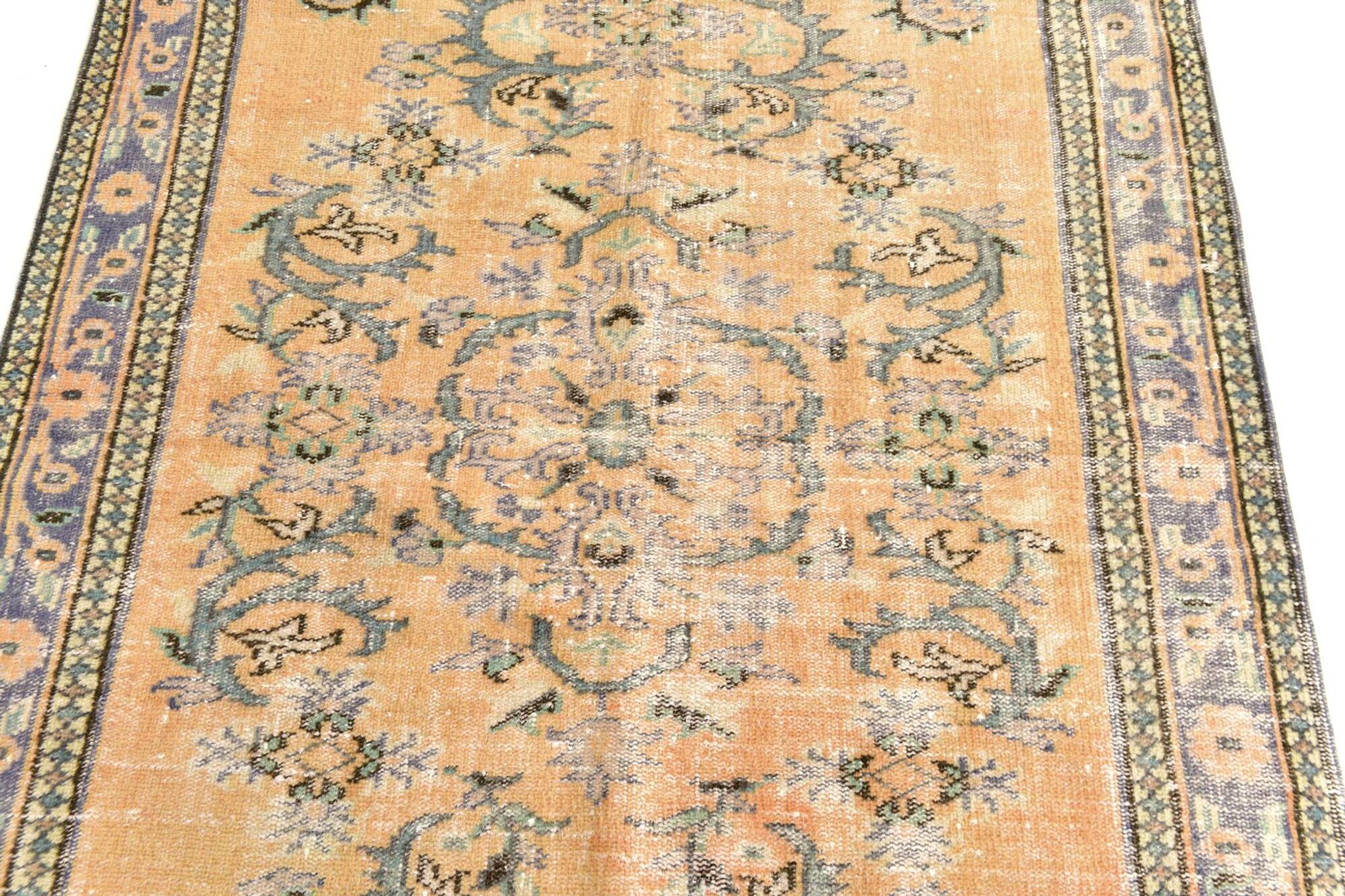 5x8 Mustard & Yellow Bordered Vintage Rug, 160x255Cm