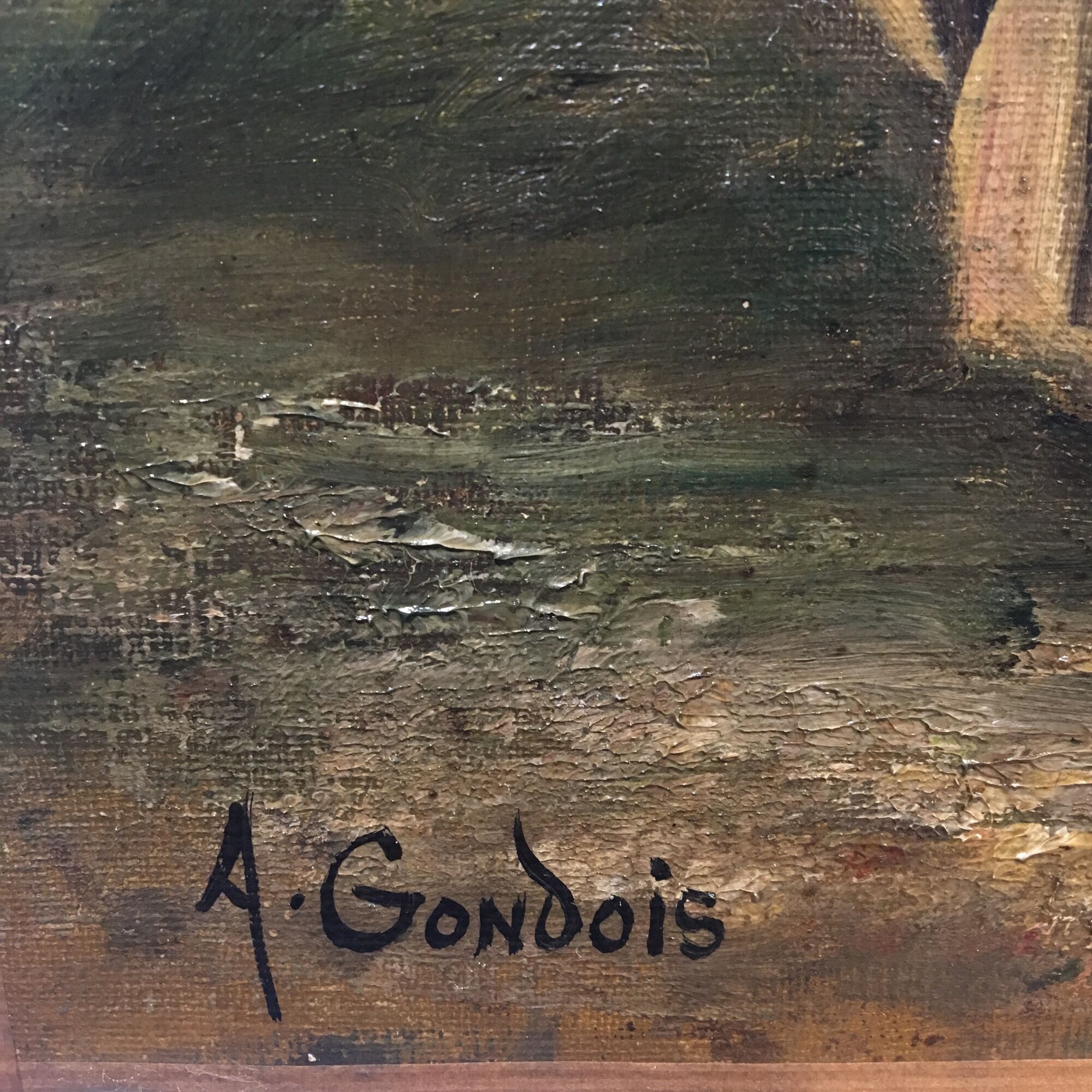 Painting, oil on canvas, still life with flowers signed A Gondois