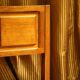 Vintage Italian Modern High Back Bench in Wood, 1950s