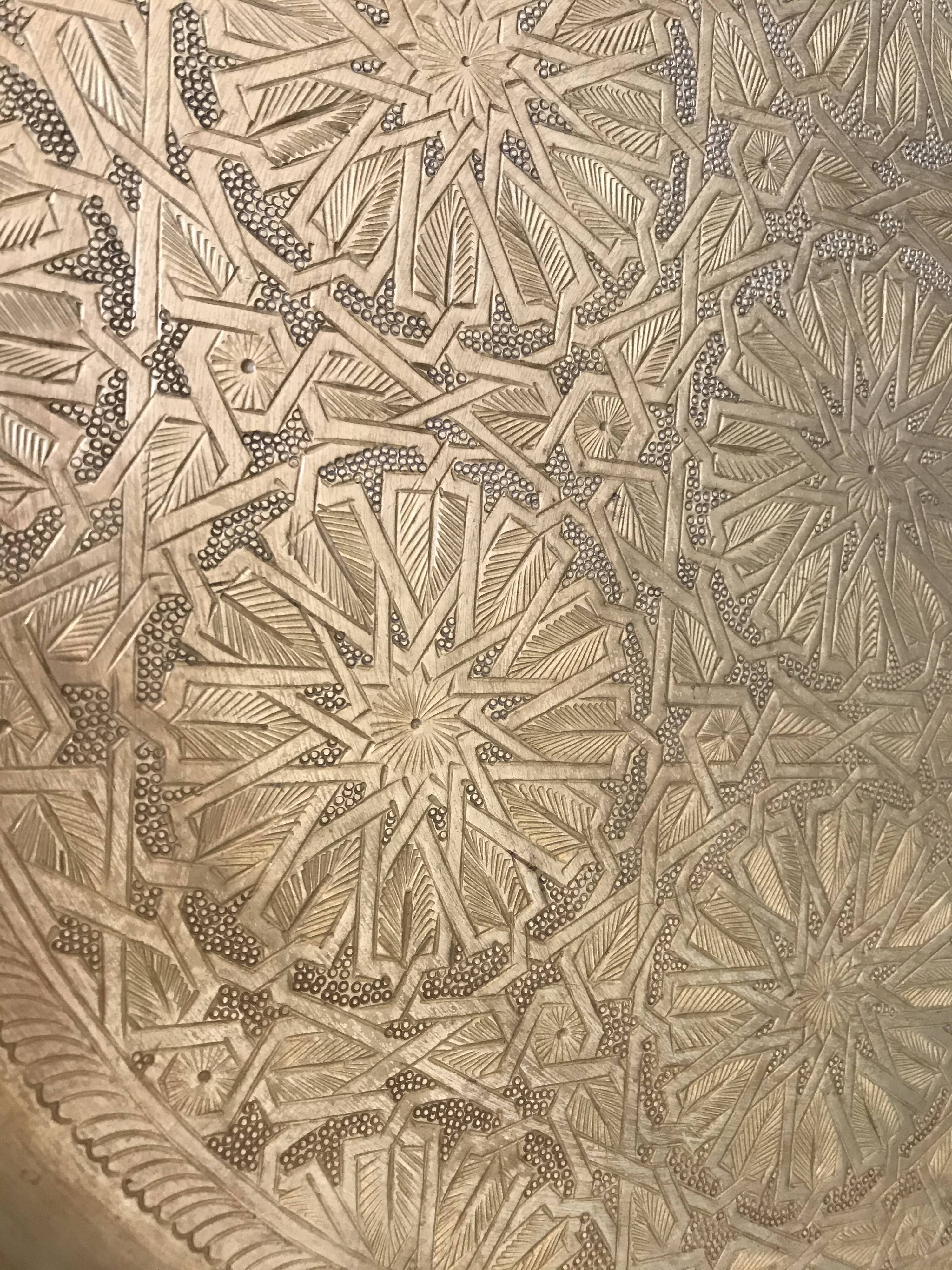 44 cm chiseled brass tray