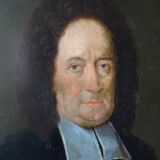 Portrait of a man prelate from the louis xiv period oil on tin end xviith century