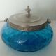 Pot to biscuit in verre bleu epoque art new debut xxy