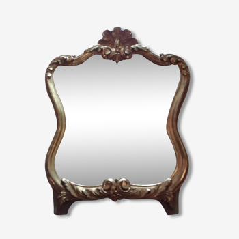 Miroir bois doré 18 ème, miroir au mercure