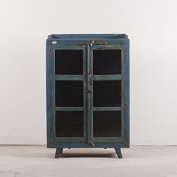 Old wooden cupboard blue