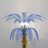 Mid-Century Modern Murano Glass and Brass Palm Tree Floor Lamp