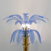 Lampadaire palmier en verre de Murano et laiton, style moderne du milieu du siècle