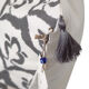 Ottoman cushion cover in white,grey ikat style - 50 x 50