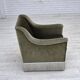 Fauteuil danois des années 1970, velours vert d'origine, bois de hêtre.