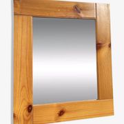 Wooden mirror, Maison Regain pine, 1980, 40x35