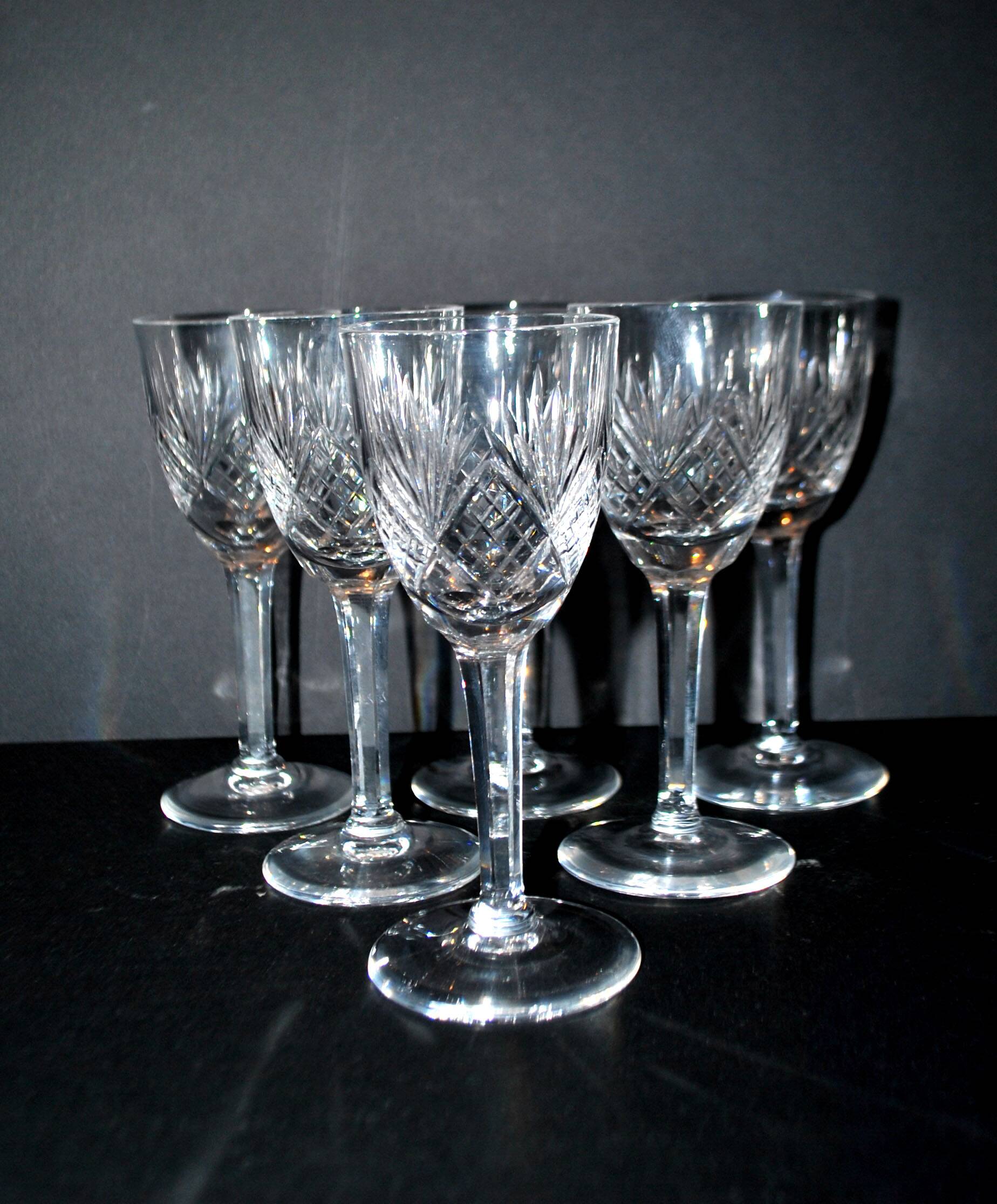 Set of 6 junon stemmed glasses cristallerie lorraine lemberg dlg chantilly h13.5