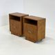 Set of two vintage Art Deco bedside tables with burl wood