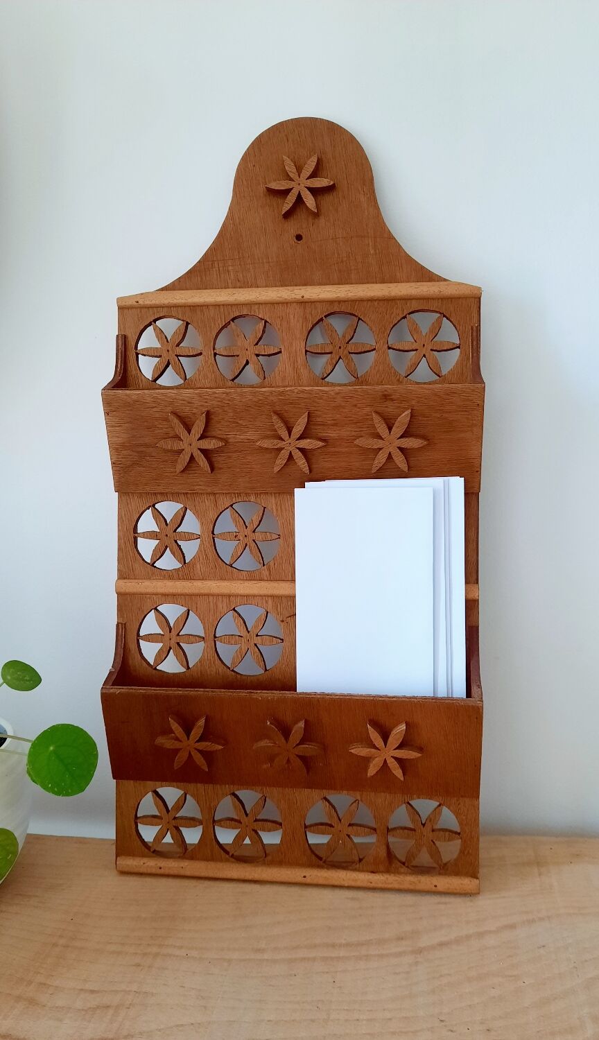 Wooden letter holder