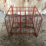 Old Orange Metal Wire Bottle Rack Shelf 15 Slots Vintage #A636