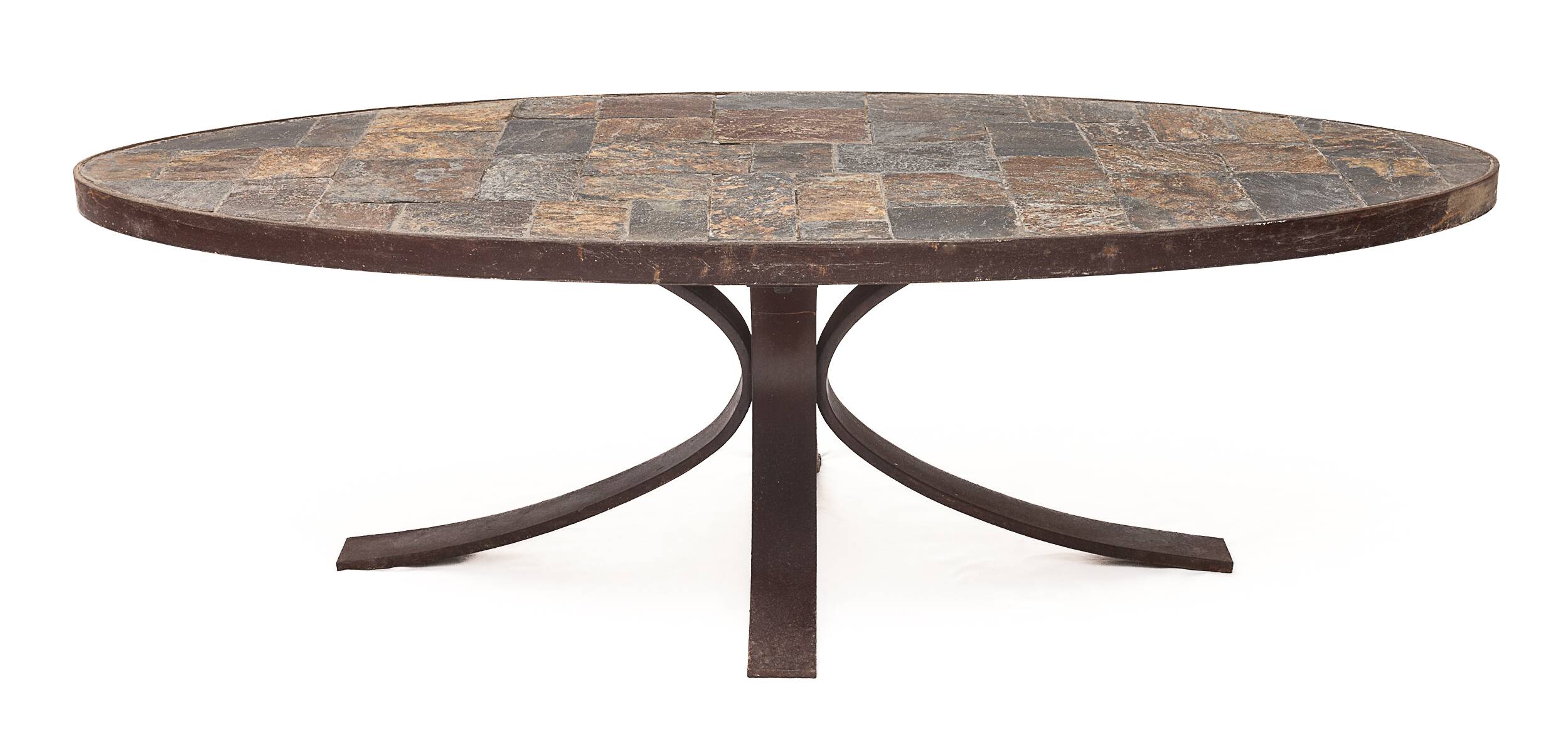 Brutalist oval table