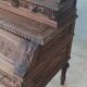 Louis XIII cylinder desk in carved oak, 19th century.