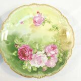 Pair of limoges porcelain plate ''Mandavy de mavaleix'' rose decoration