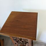Art nouveau spirit side table in solid walnut