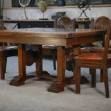 Ensemble de 6 chaises avec assises en cuir par Étienne Kohlmann 1960’s