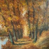 Oil on Panel B. RABEL Autumn Landscape