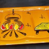 Long vintage ceramic plate from Poët-Laval