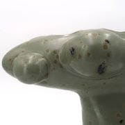 Organic sculptural accent lamp in green ceramic