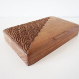 Antique chiseled wooden box