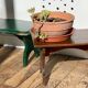 2 vintage wooden bar stools