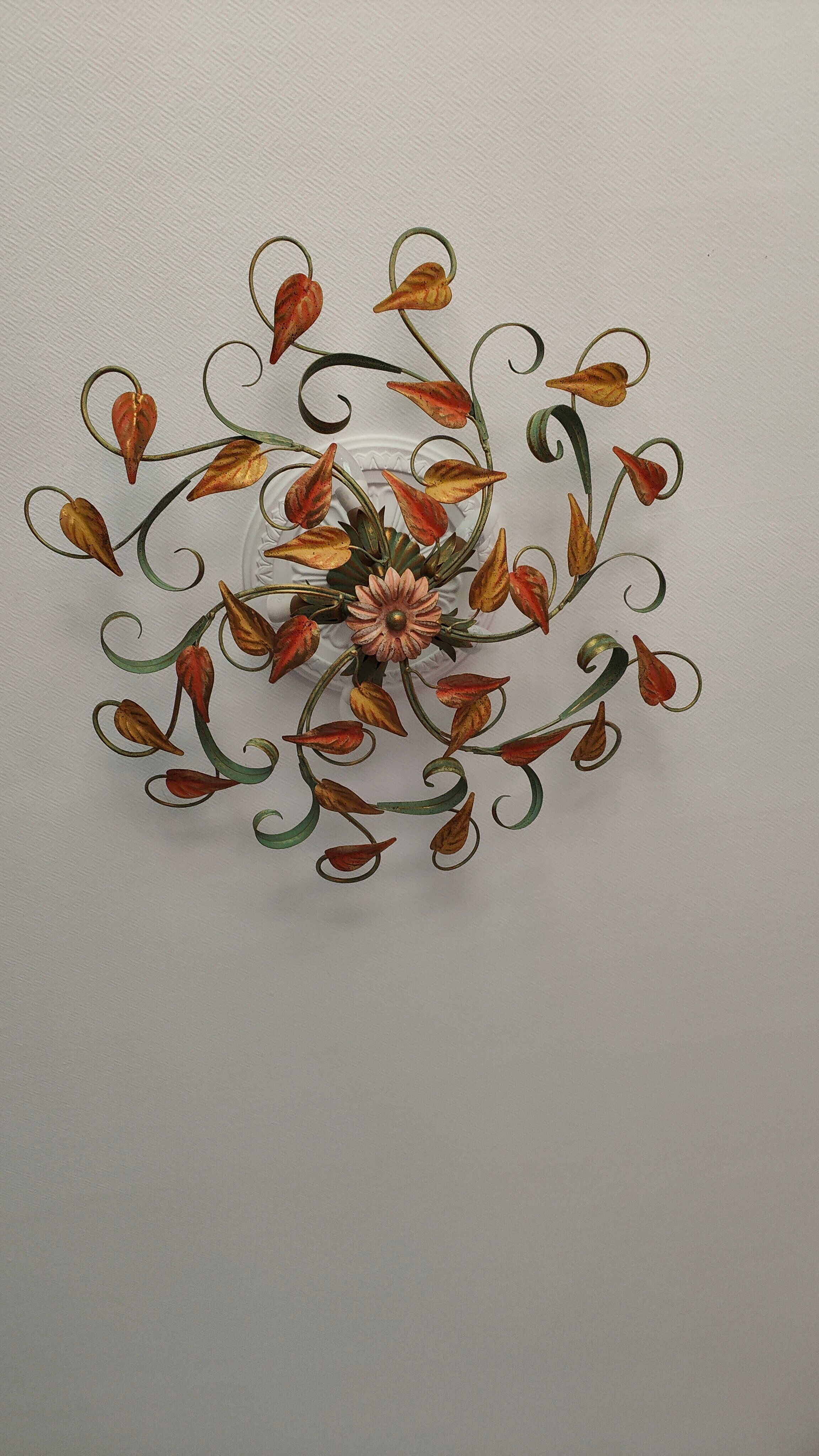 Ceiling lamp painted metal foliage Roche Bobois