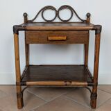 Pair of rattan bedside tables