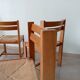 Lot de 2 chaises vintage en Orme massif et jonc dans le goût Regain/Asserbo