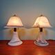 Pair of marbled Murano glass mushroom lamps, 1970s-80s.