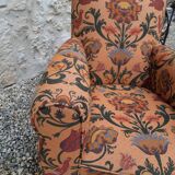 Club armchair fabric floral vintage baroque