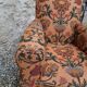 Club armchair fabric floral vintage baroque