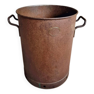 Antique iron bucket waste bin