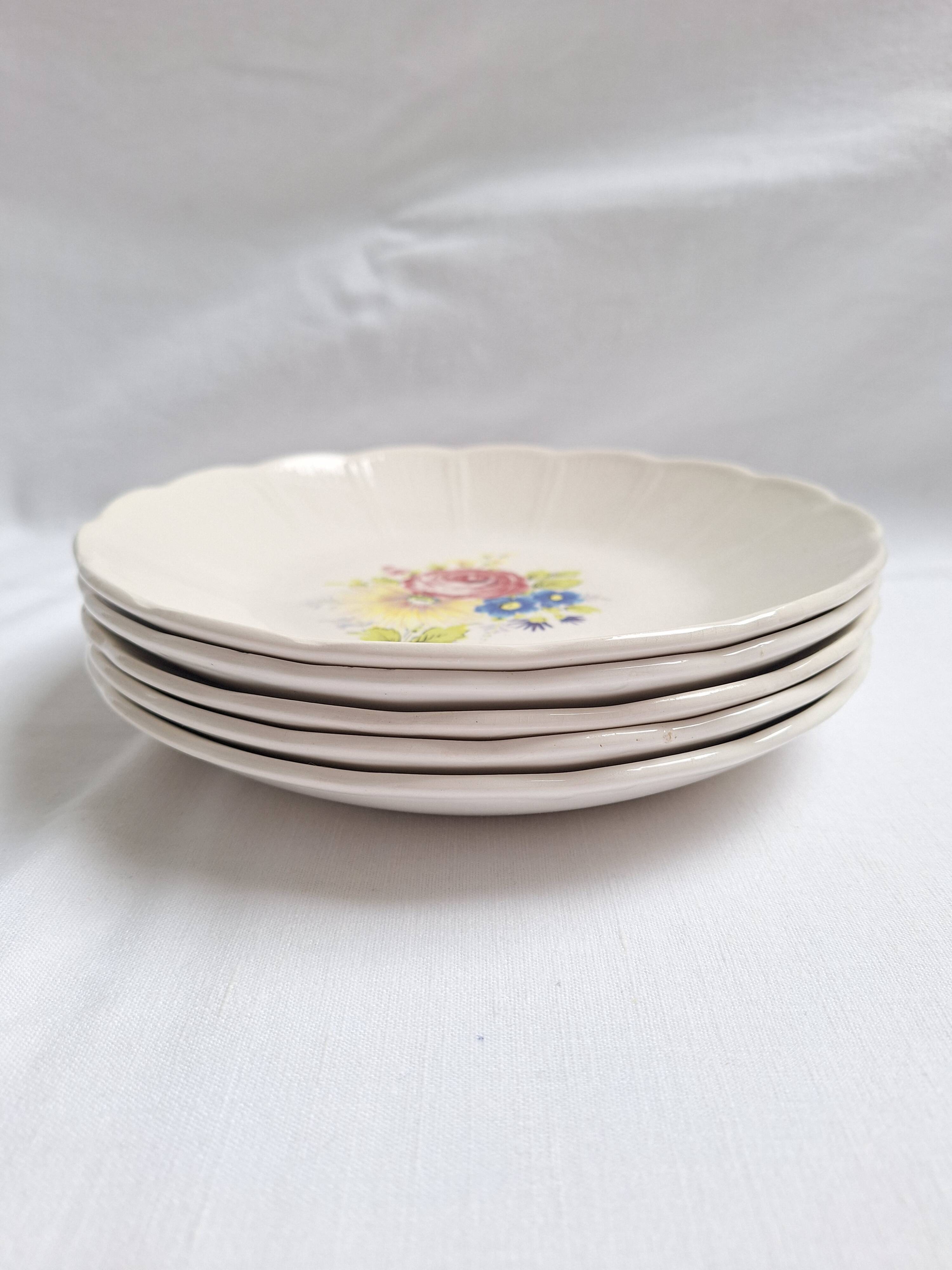 Vintage floral soup plates