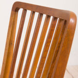 Set of 6 walnut dining chairs in boucle by Frits Henningsen, Denmark, 50s