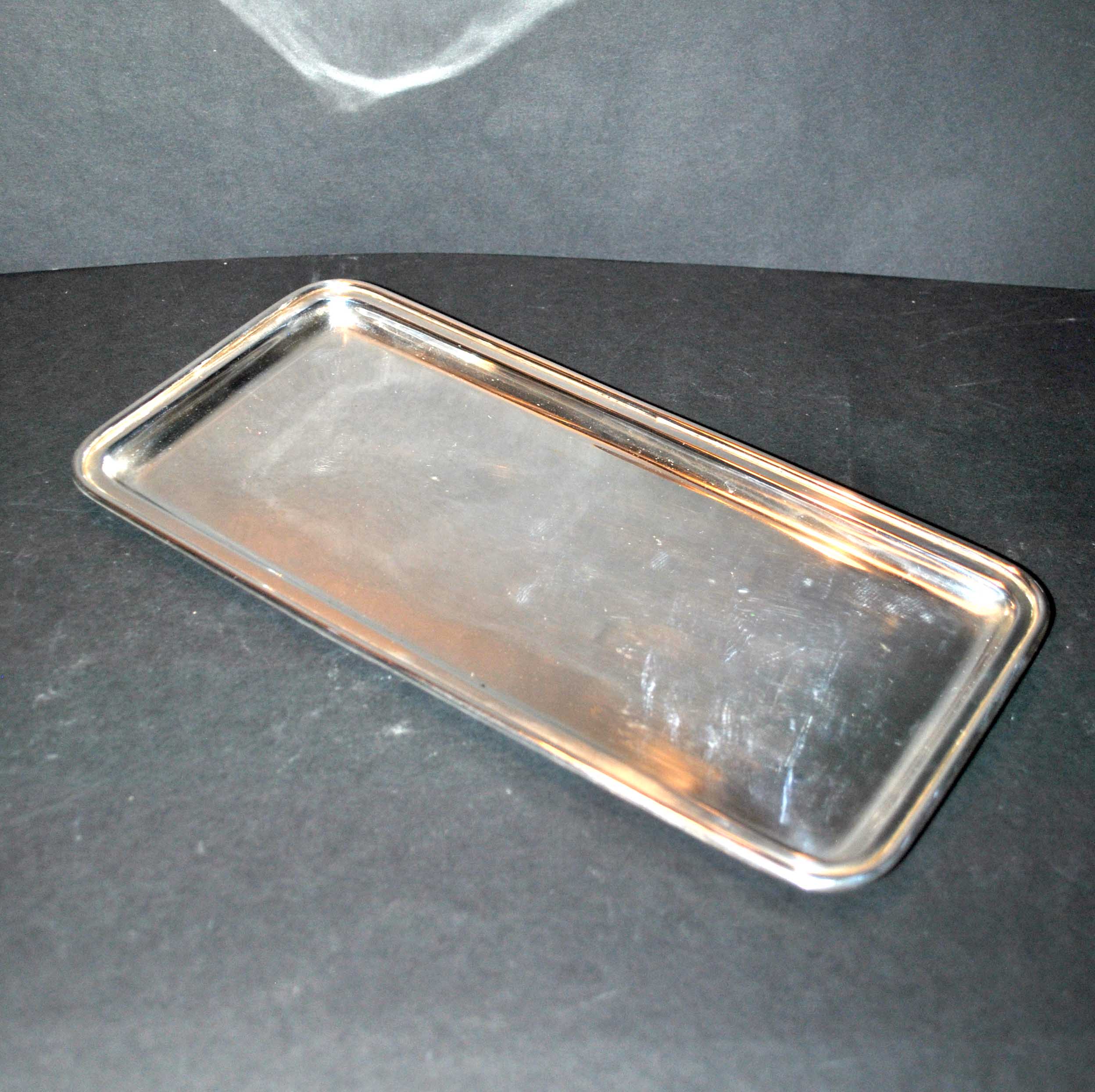 Vintage rectangular top in silver metal