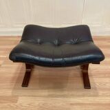 Leather ottoman "Scandinavian design" 1960
