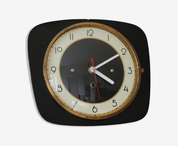 Horloge rectangulaire formica noir