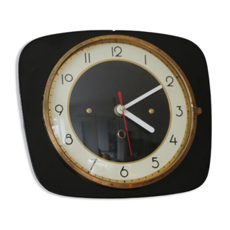 Horloge rectangulaire formica noir