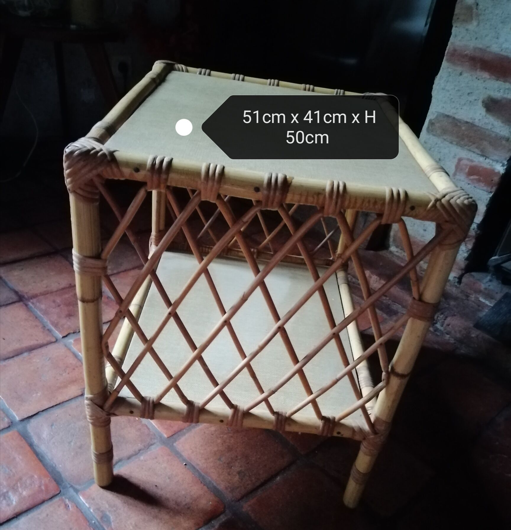 Bamboo rattan wooden coffee table