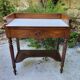 Antique walnut and Carrara white marble dressing table.