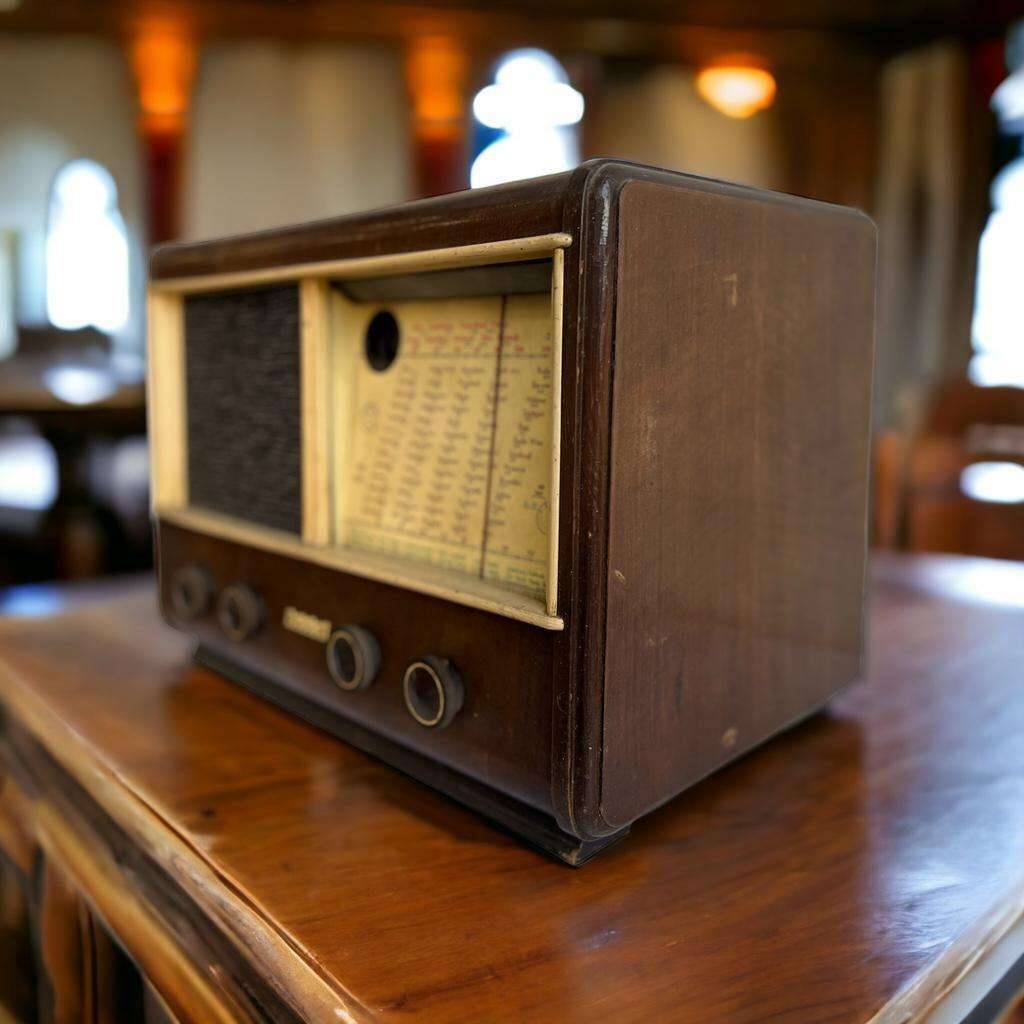 Vintage wooden radio radiobell