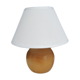 Lampe de table pied boule en bois