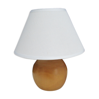 Lampe de table pied boule en bois
