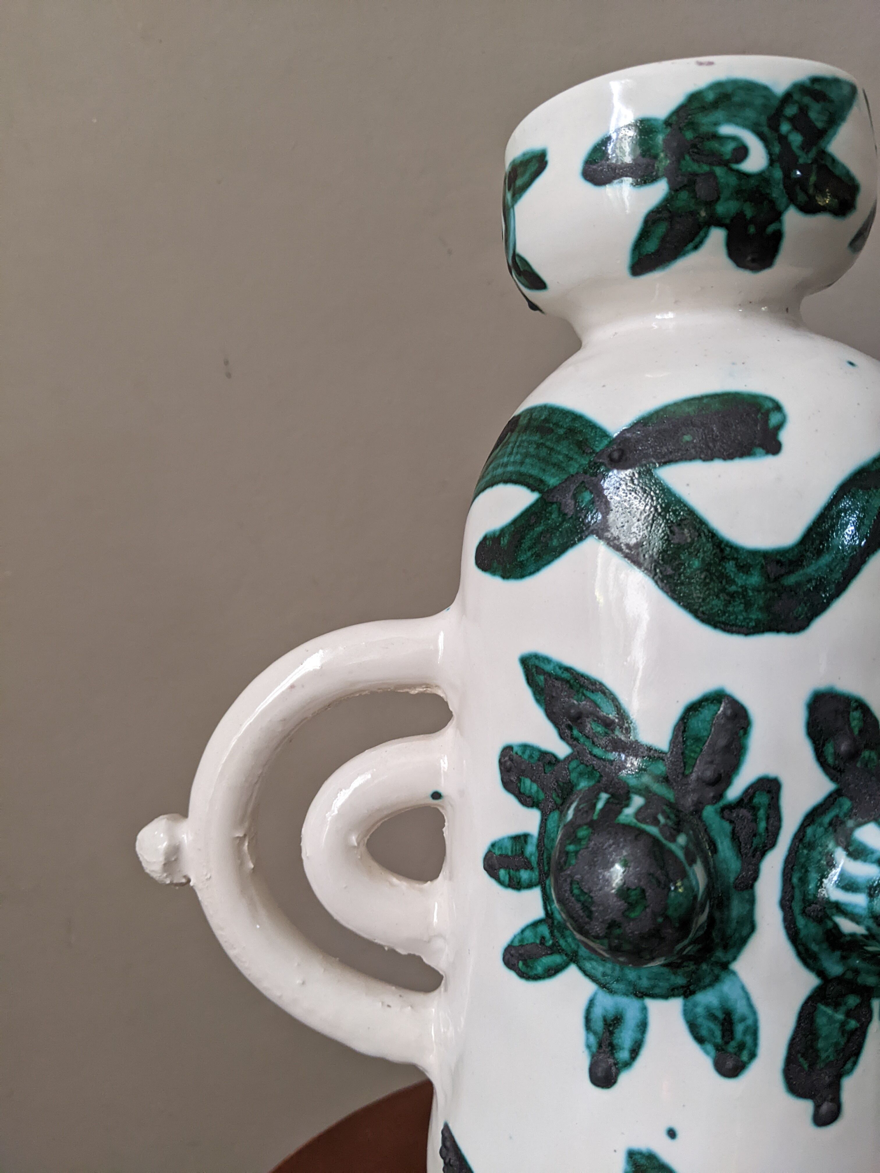 Handcrafted anthropomorphic ceramic vase