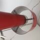 Lampe  vintage 1960 Monteuse Delmas rouge diable - 44 cm