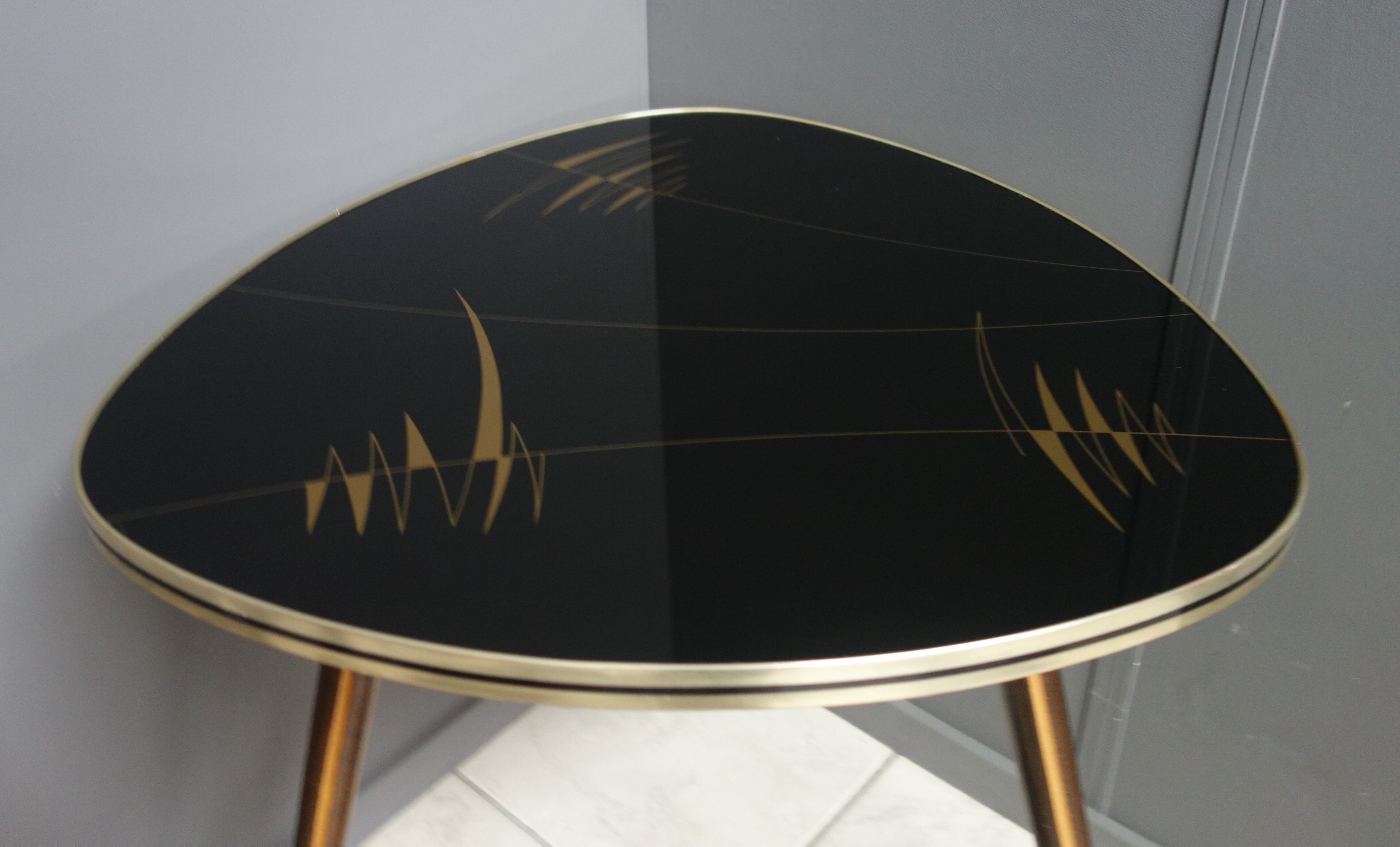 Black and Gold glass table 1960s