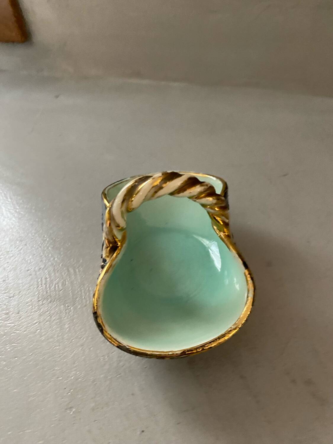 Small ceramic vase pot from Vallauris vintage blue flower